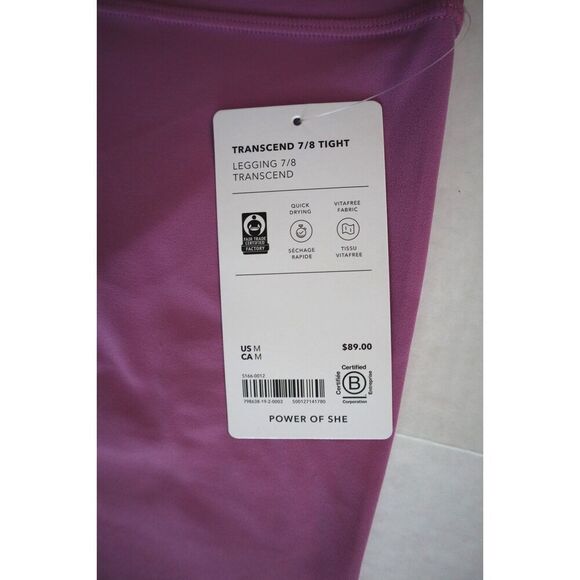 Athleta 798638-192 Women's Sz M Lotus Pink/Light Purple Transcend 7/8 Tights - Picture 5 of 8
